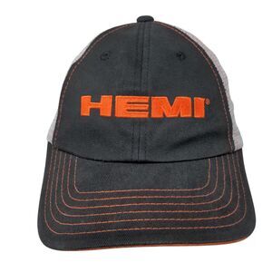 HEMI Strapback Mesh Back Trucker Hat Black One Size Embroidered Mopar